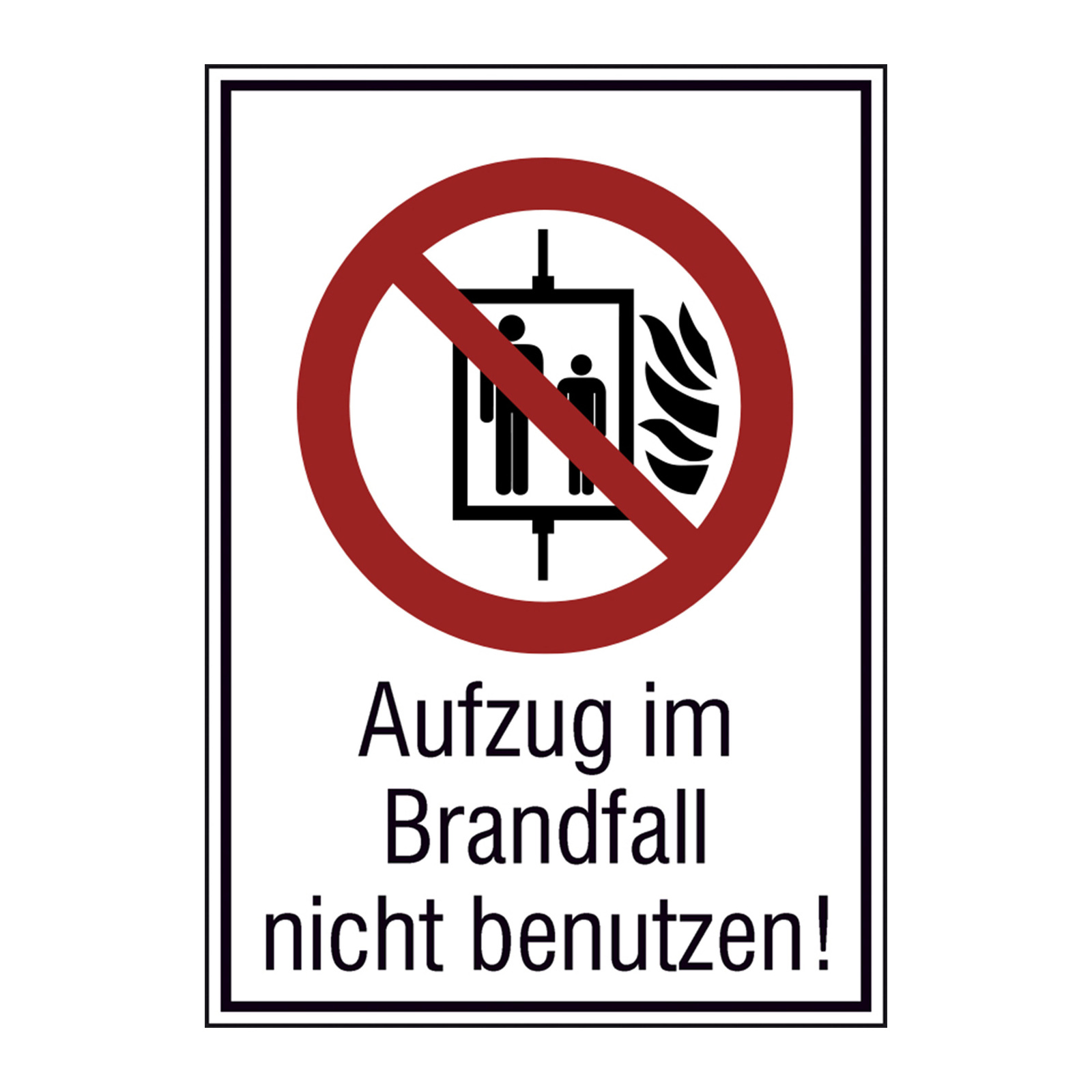 9225-10820-010 - Verbotsschild Aufzug im Brandfall nicht benutzen 9225-10820-010 - Verbotsschild Aufzug im Brandfall nicht benutzen