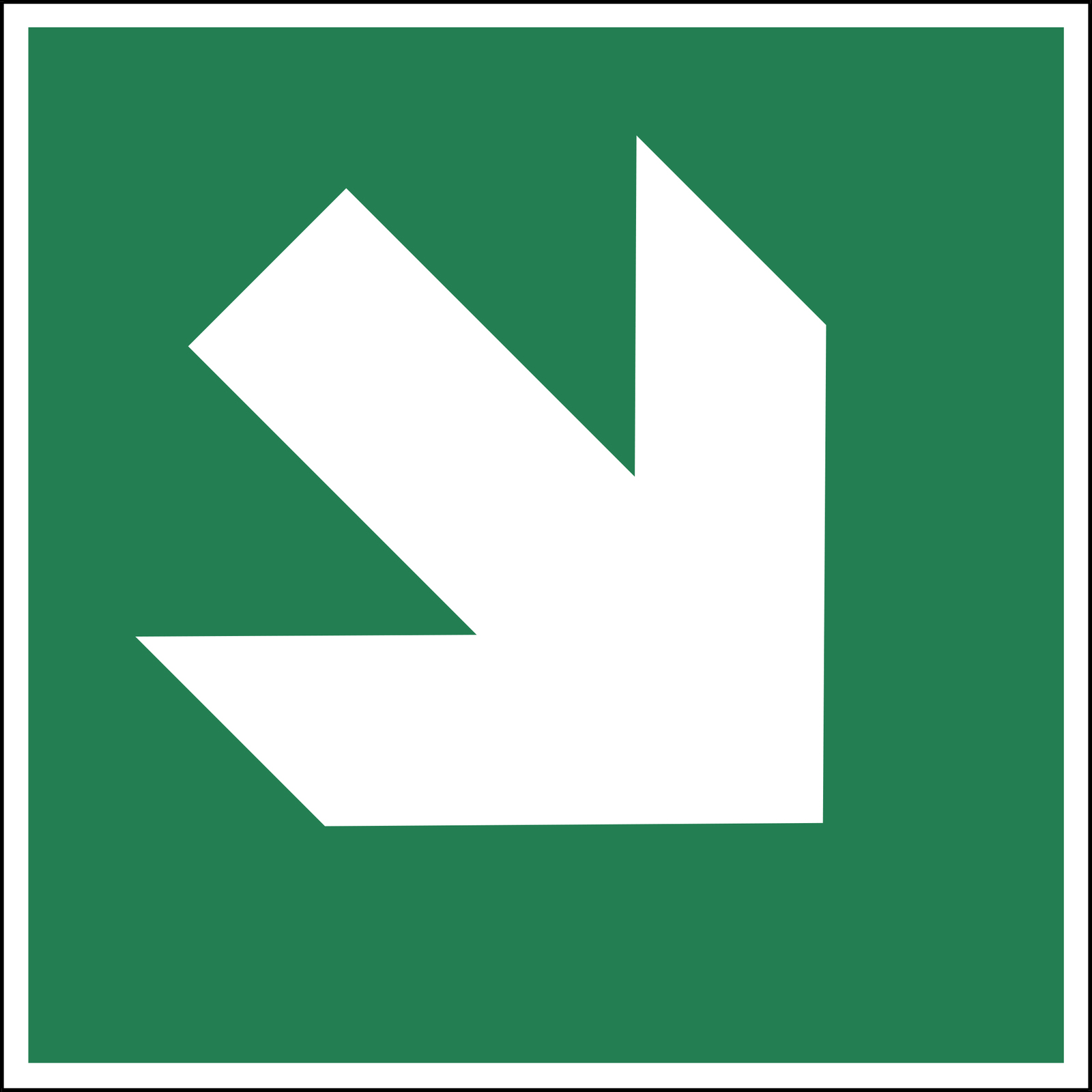 9225-14091-015 - Fluchtwegsschild Richtungsangabe schraeg aufwaertsabwaerts 9225-14091-015 - Fluchtwegsschild Richtungsangabe schraeg aufwaertsabwaerts