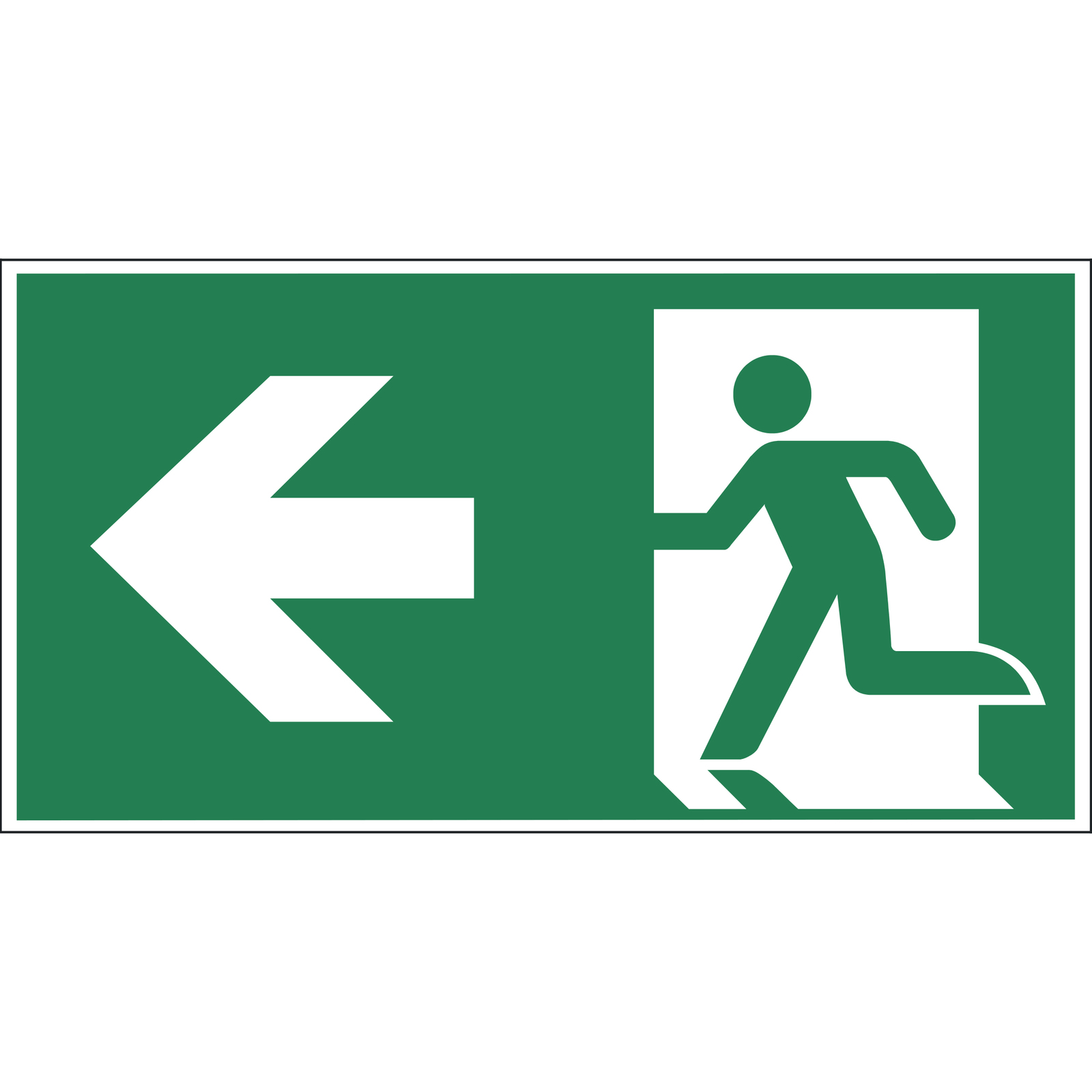 9225-14157-030 - schild notausgang mit zusatzzeichen links 9225-14157-030 - schild notausgang mit zusatzzeichen links