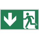 9225-14187-030 - Kombi-Schild "Notausgang und Richtungspfeil abw&auml;rts"